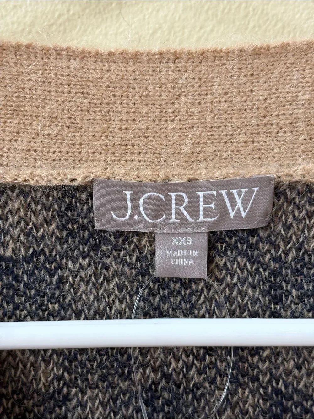 J.Crew Checkered V-neck Cardigan Sweater in Brushed Yarn - Picture 3 of 6